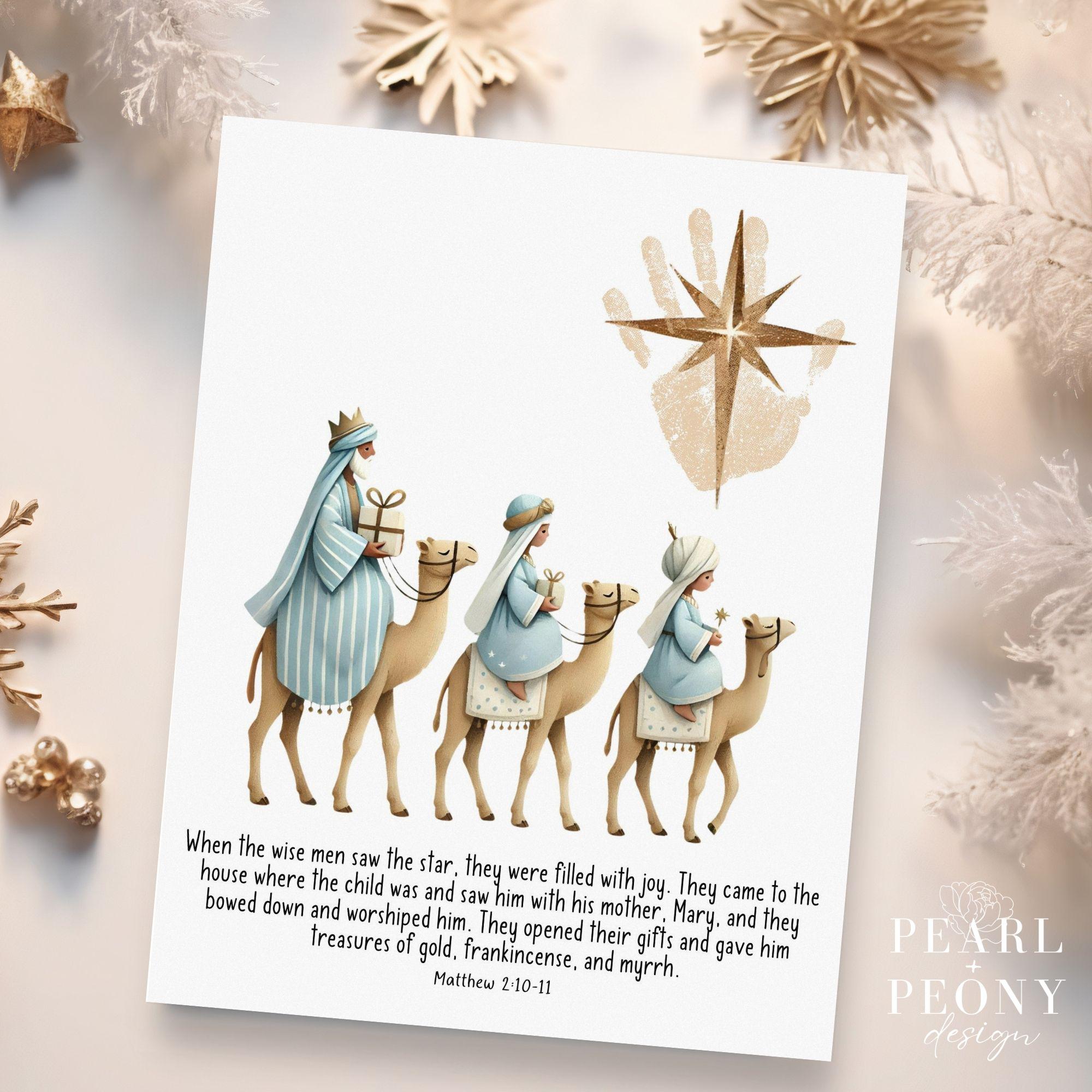 PRINTABLE Christian Christmas Handprint Art Craft, Nativity Bible Verse ...