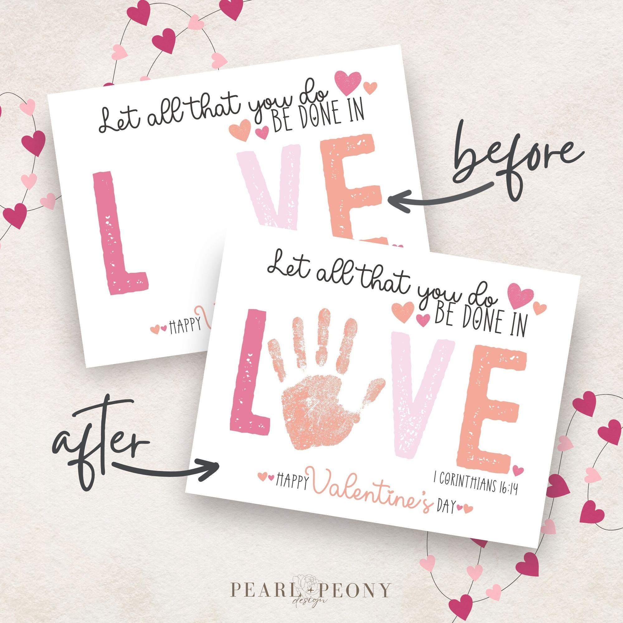PRINTABLE Christian Valentines Day Handprint Art Craft Project, Toddler ...