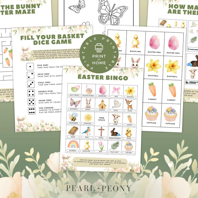 PRINTABLE Easter Activity Pack Bundle for Kids, Easter Basket Learning ...
