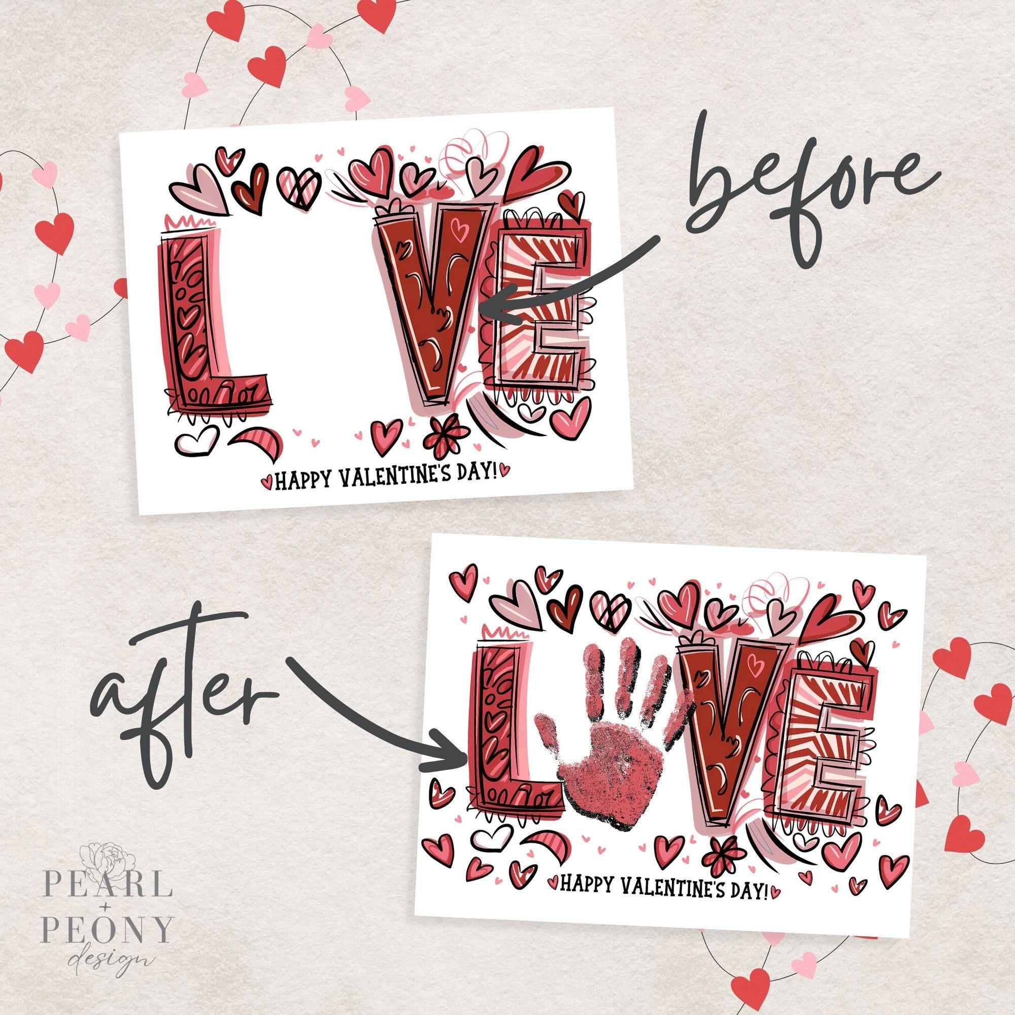 PRINTABLE Valentines Day Handprint Art Craft for Kids, Keepsake Art ...
