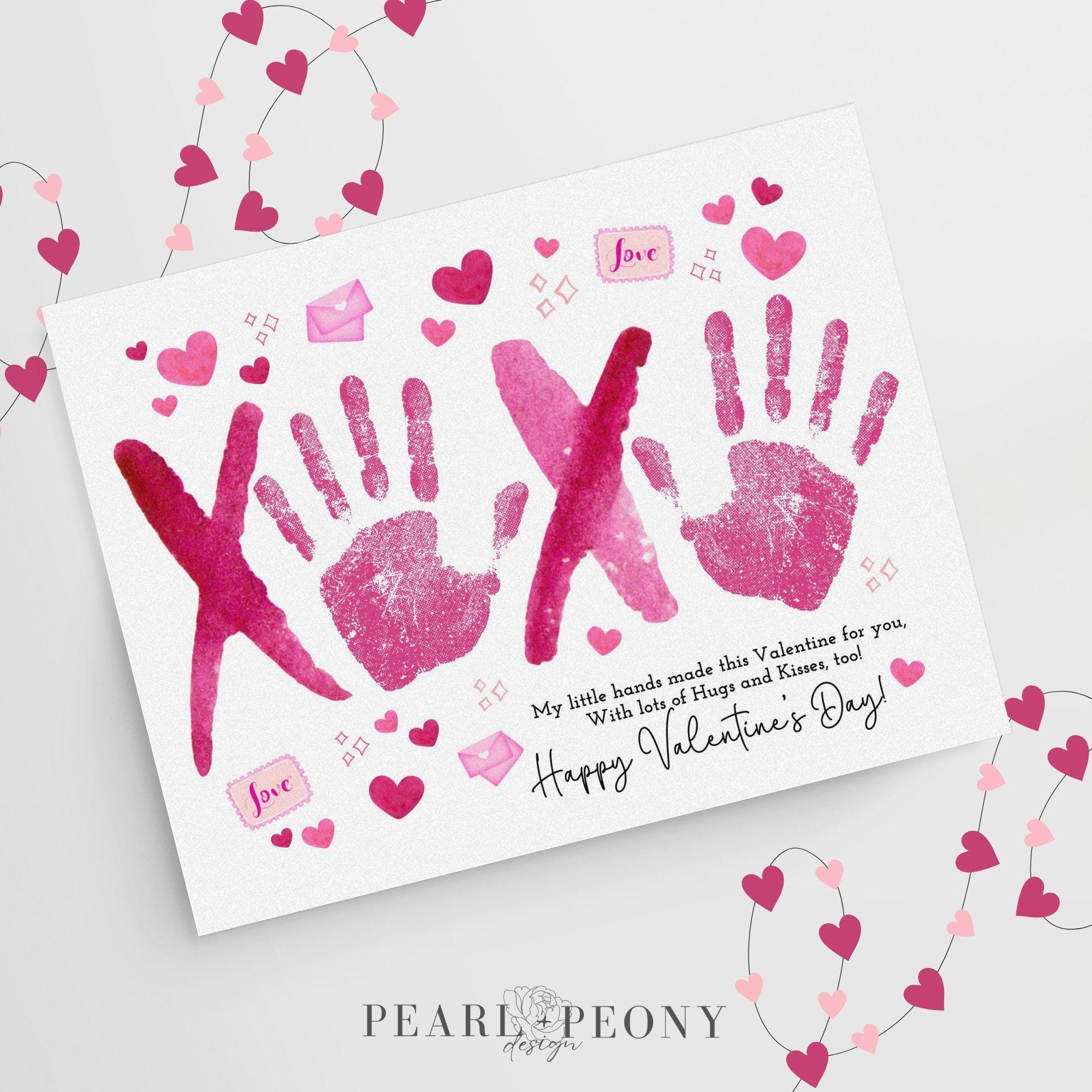 PRINTABLE Valentines Day Handprint Art Craft Project, Keepsake Art ...