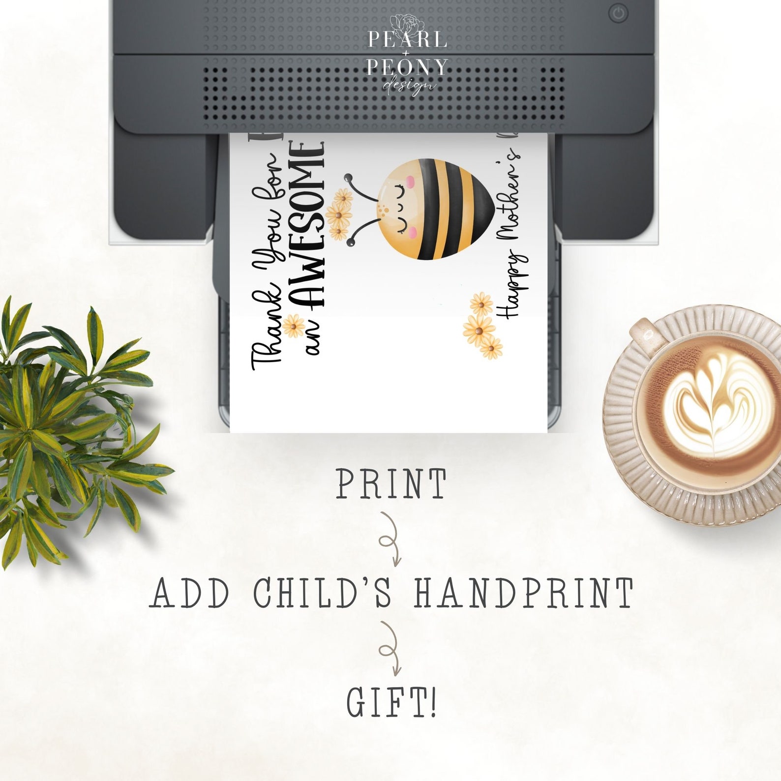 PRINTABLE Mothers Day Handprint Art Craft for Kids, Aunt Keepsake Art ...