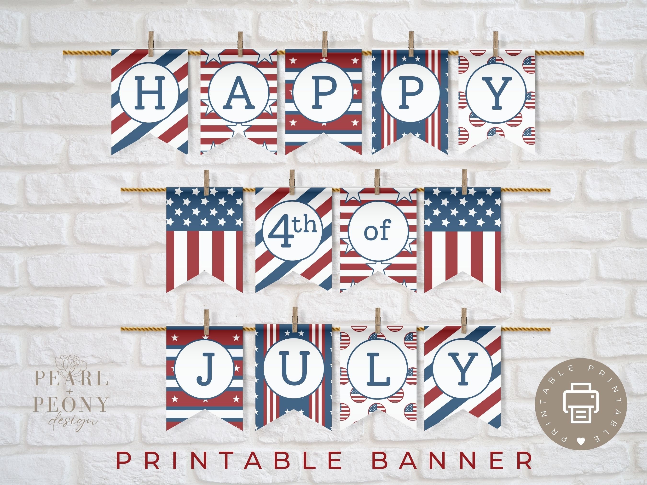 4th Of July Banner Printable