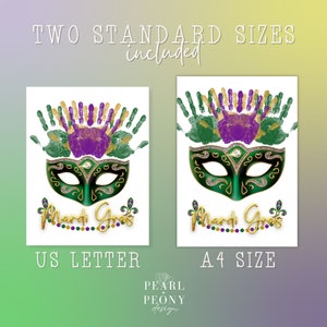 mardi gras handprint art