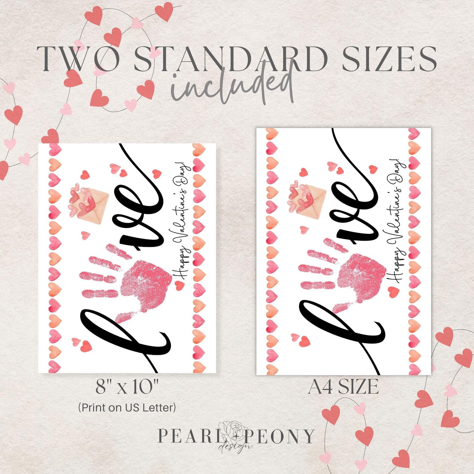 PRINTABLE Valentines Day Handprint Art Craft for Kids, Keepsake Art ...