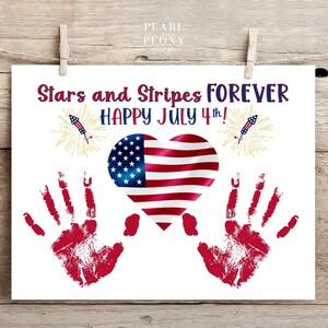 PRINTABLE July 4th Handprint Art Craft for Kids, 4th of July Activity ...
