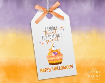 PRINTABLE Halloween Treat Tag, Classroom Party Trick or Treat Favor Tag, Spooky Treat Bag Tag, Halloween Favor Tags Light, Halloween Party