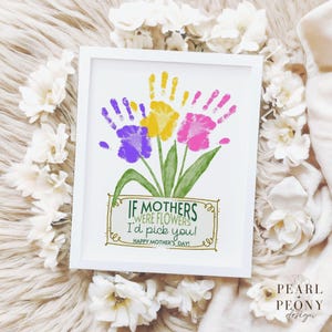 Arte de impressão de mão para impressão para o dia das mães para crianças, arte de lembrança de flores de tulipa, presente para crianças em idade pré-escolar e jardim de infância em PDF 8x10 A4