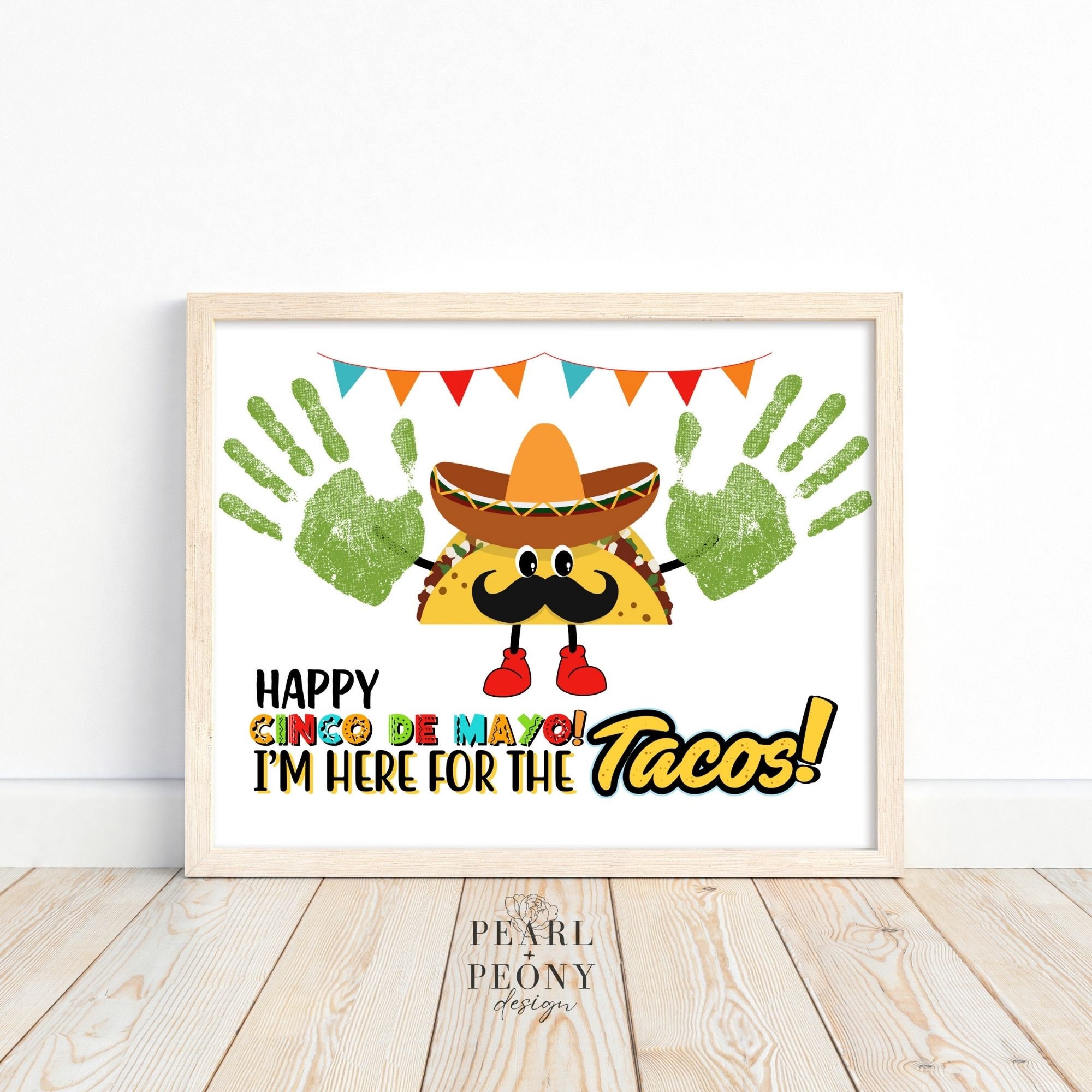 PRINTABLE Cinco de Mayo Tacos Handprint Art Craft, Keepsake Art,…