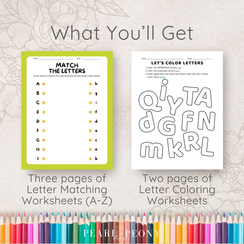 PRINTABLE Learn the Letters Alphabet Case Matching Coloring Activity ...