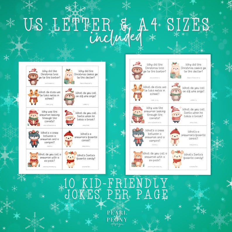 PRINTABLE Christmas Cracker Jokes for Kids Christmas Lunchbox - Etsy
