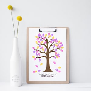 PRINTABLE Teacher Appreciation Fingerprint Art Craft, Keepsake Art ...