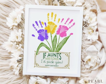 Tante Geburtstag Handabdruck Kunst für Kinder, Andenken Kunst, Geschenk von Nichte Neffe, PDF 8x10 A4