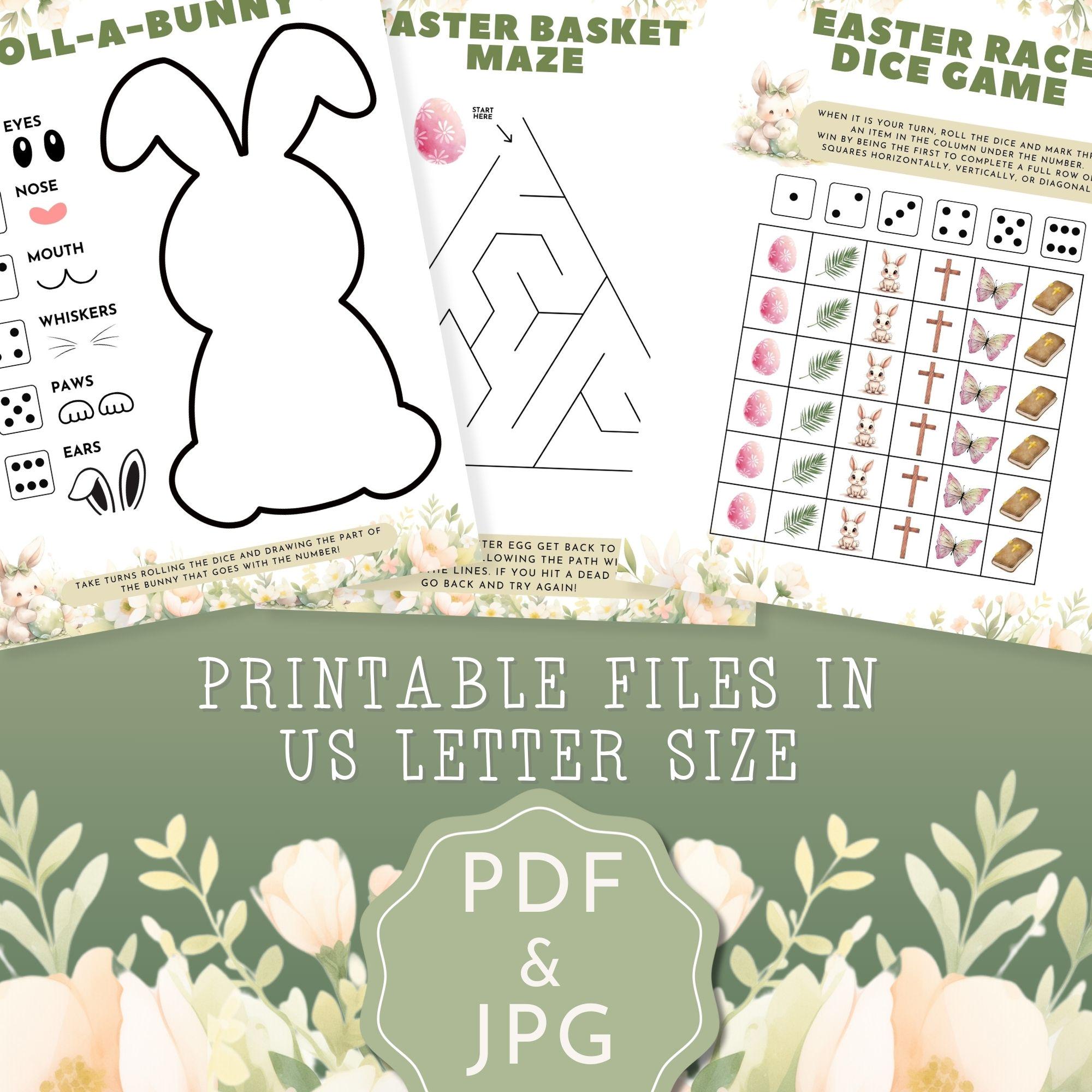 PRINTABLE Easter Activity Pack Bundle for Kids, Easter Basket Learning ...