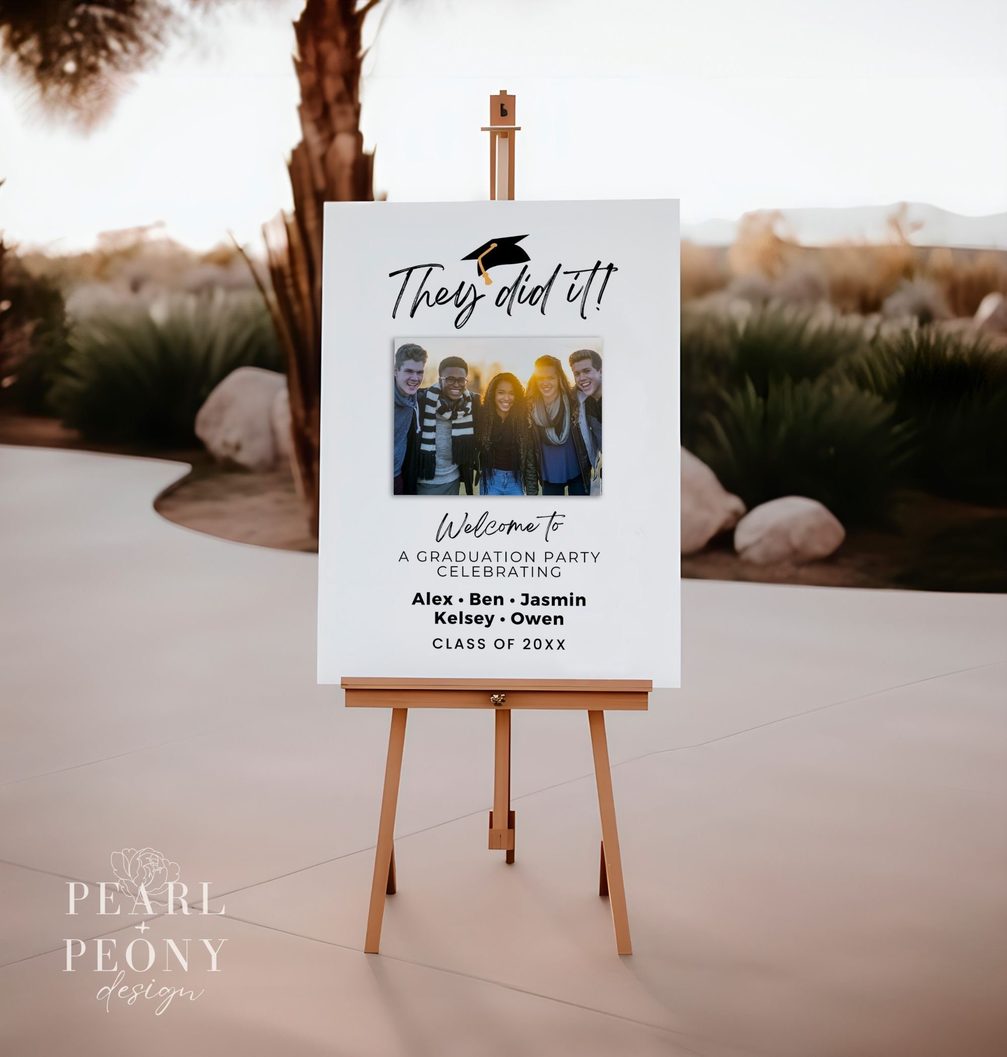 Graduation Photo Both Sign EDITABLE Dual Graduation Party Photo Welcome Sign Template, Multiple ...