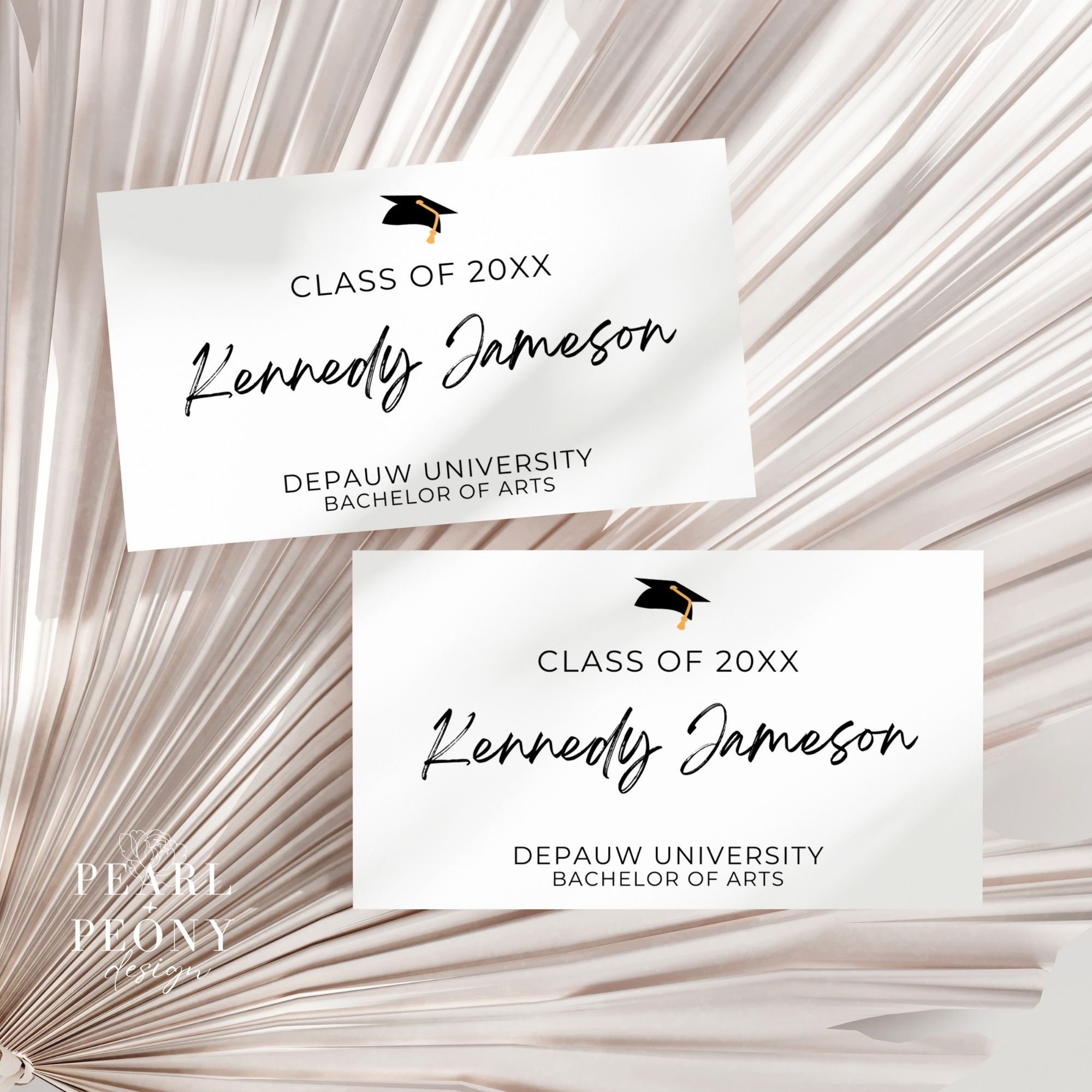 EDITABLE Graduation Name Card Insert Template, Grad Announcement