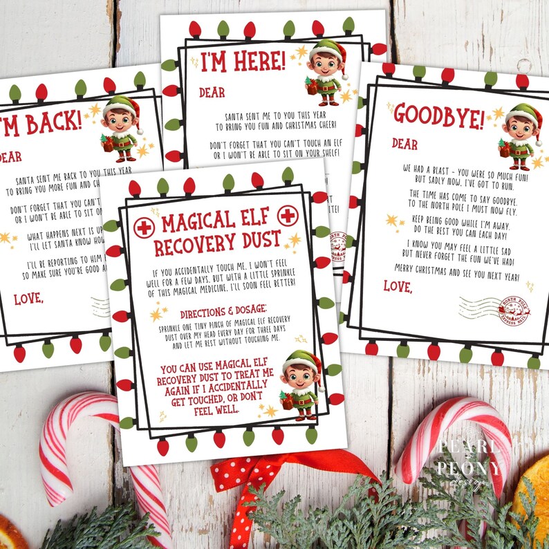 PRINTABLE Christmas Elf Letter Bundle, Elf Welcome, Elf Goodbye, Elf ...