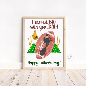 Manualidad con huella de mano de papá en el fútbol para imprimir para el Día del Padre, regalo de los niños, tarjeta hecha a mano para niños pequeños, recuerdo para bebés, 8,5 x 11 y A4 PDF