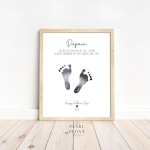 PRINTABLE Papaw Fathers Day Handprint Footprint Art Craft, Baby Keepsake Card, DIY Grandpa Gift from Kid Poem Wall Art, US Letter, A4 2025