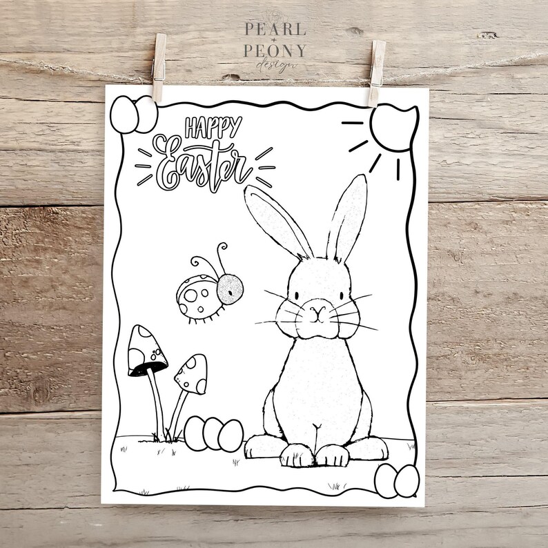 PRINTABLE Easter Bunny Coloring Page, Coloring Sheet, Toddler Preschool ...