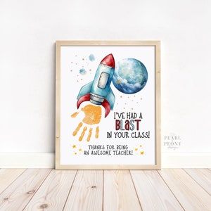 IMPRIMÍVEL Apreciação do professor Artesanato de arte com impressão manual, arte de lembrança, presente personalizado para professor, presente personalizado de crianças, carta dos EUA e PDF A4