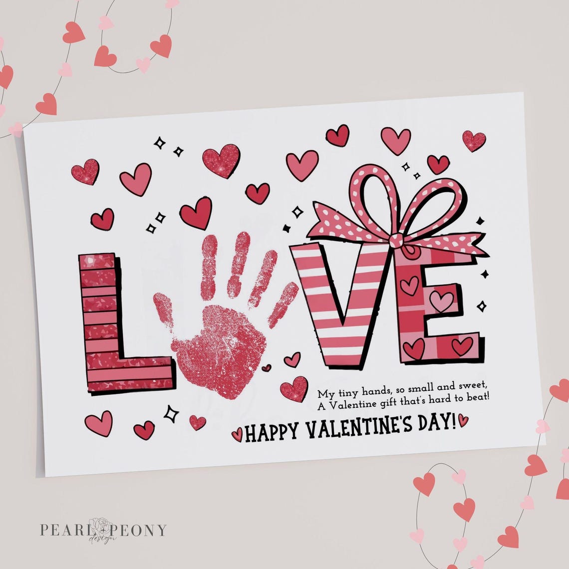 PRINTABLE Valentines Day Handprint Art Craft Project, Keepsake Art ...
