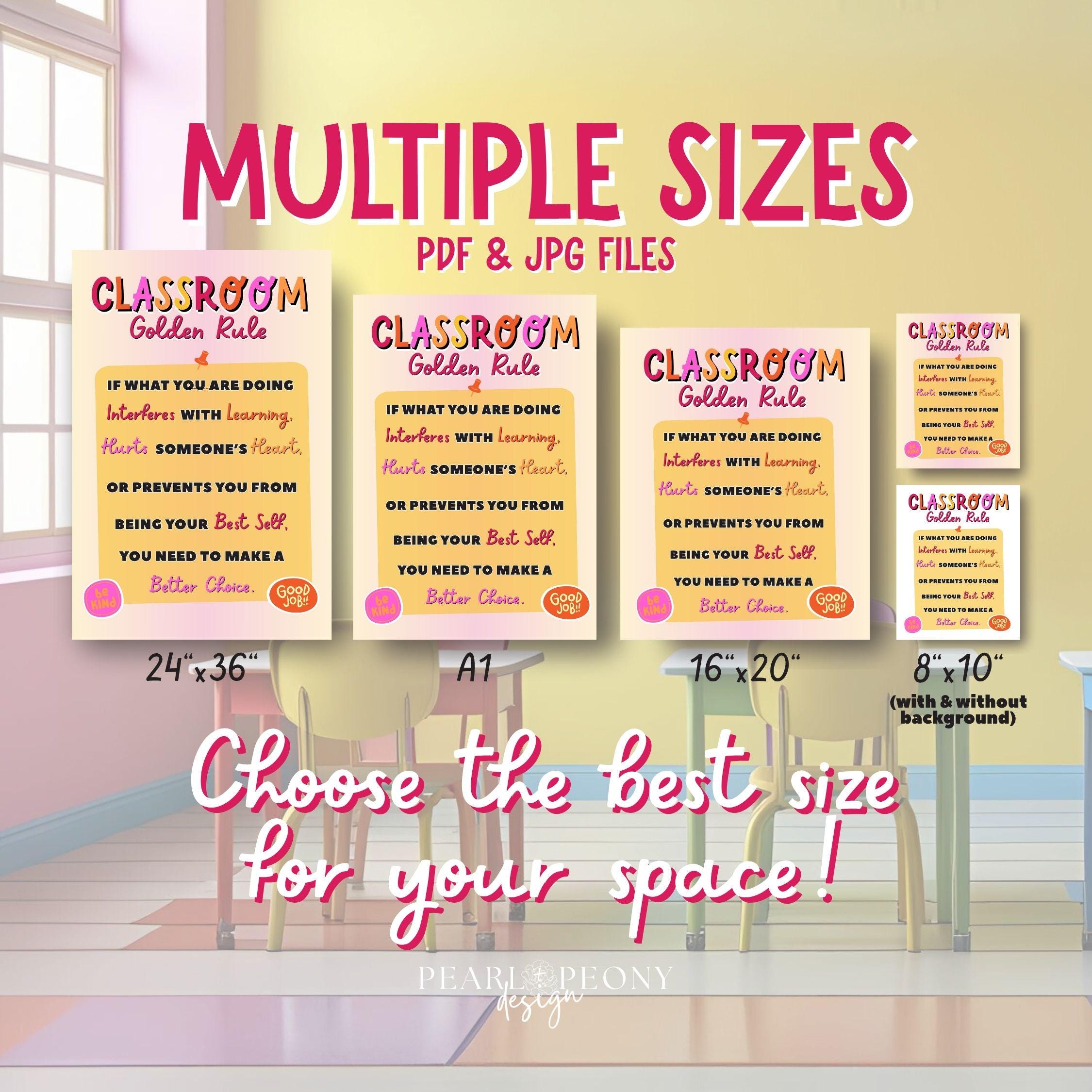Golden Rules Header PRINTABLE Classroom Golden Rule Poster, Class Rules Sign, Back to ...