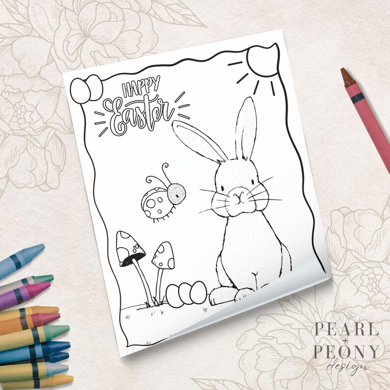 PRINTABLE Easter Bunny Coloring Page, Coloring Sheet, Toddler Preschool ...