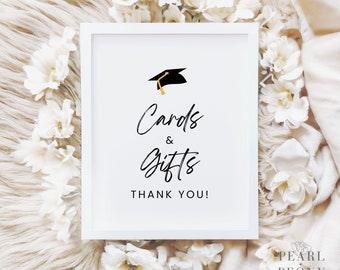 PRINTABLE Graduation Party Gift Table Sign, NON-EDITABLE Print and Frame Cards and Gifts Sign, Easy Last Minute Graduation Decor, 5x7 & 8x10