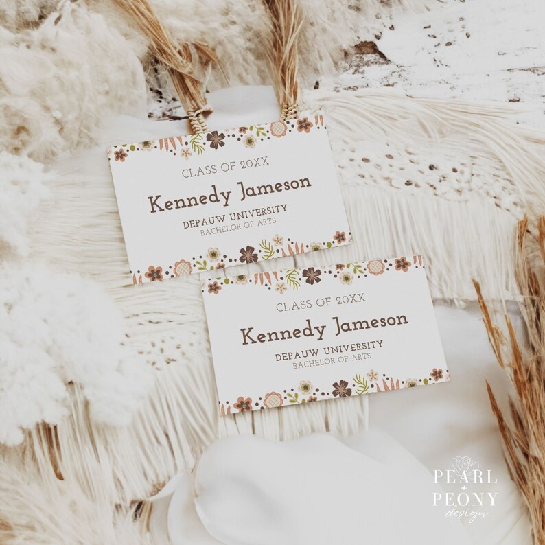 EDITABLE Graduation Name Card Insert Template, Grad Announcement Insert ...