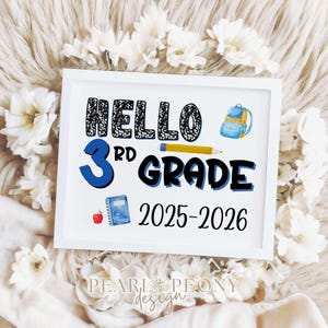 UTSKRIVBAR 2025 Kompositionsbok Första skoldagens skylt, Tillbaka till skolan fotorekvisita, Första dagen i tredje 3:e klass, Digital, PDF och JPG