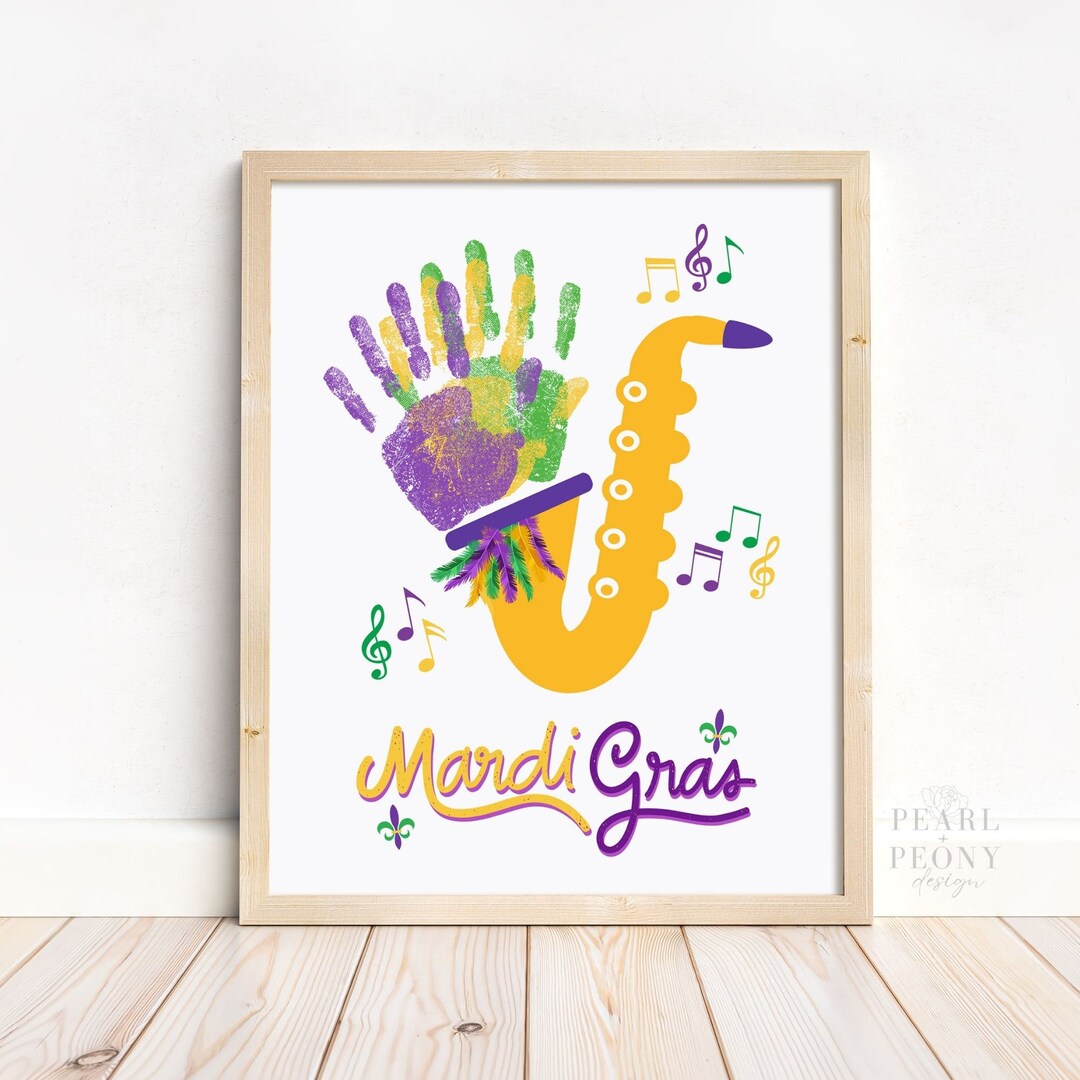mardi gras handprint mask