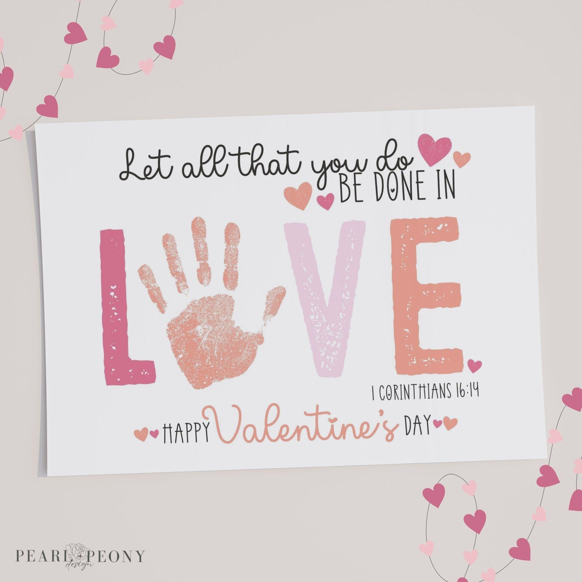 PRINTABLE Christian Valentines Day Handprint Art Craft Project, Toddler ...