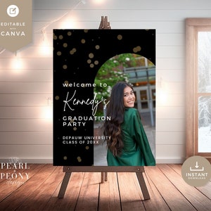 Graduation Party Welcome Sign Template | Graduation Party Sign | Graduation 2025 Sign | Editable Sign | Printable Graduation Party Welcome