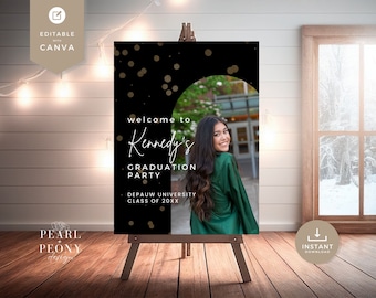 Graduation Party Welcome Sign Template | Graduation Party Sign | Graduation 2025 Sign | Editable Sign | Printable Graduation Party Welcome