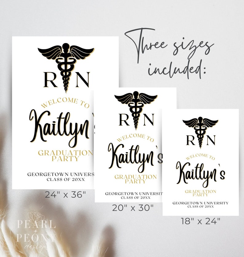 Printable Rn Sign EDITABLE Nursing School Graduation Party Welcome Sign Template | RN ...