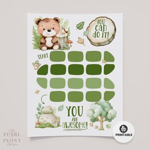PRINTABLE Cute Bear Reward Chart, Kids Chore Chart, Routine Sticker ...