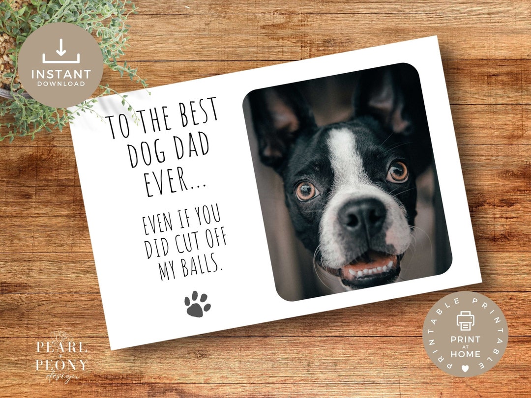 EDITABLE Custom Father's Day Card From Dog Template| Dog Dad Photo Card ...