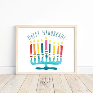 Artisanat d'art imprimable d'empreinte de main de Hanoucca, cadeau de carte d'empreinte digitale de menorah bricolage, activité d'école à la maison de maternelle de maternelle 1ère année, souvenir