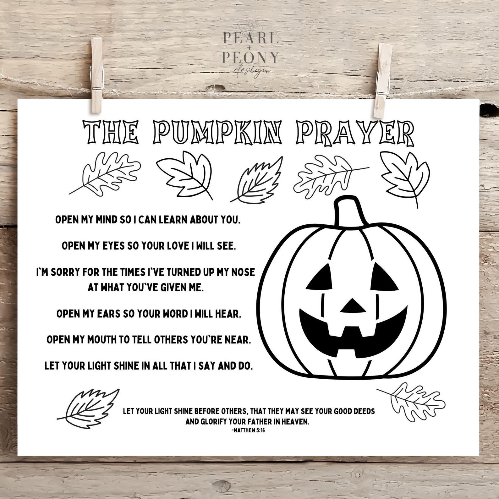 PRINTABLE Christian Halloween Pumpkin Prayer Coloring Page, Pumpkin ...