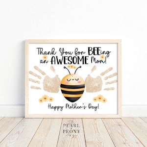 Artisanat d'art imprimable pour la fête des mères, empreinte de main pour les enfants, art souvenir pour bébé, bambin préscolaire maternelle, cadeau maman des enfants, PDF 8 x 10 A4