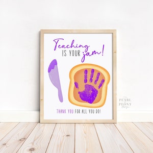 IMPRIMIBLE Apreciación del maestro Handprint Art Craft, Arte de recuerdo, Regalo personalizado para el maestro, Regalo personalizado de los niños, Carta de EE. UU. y PDF A4