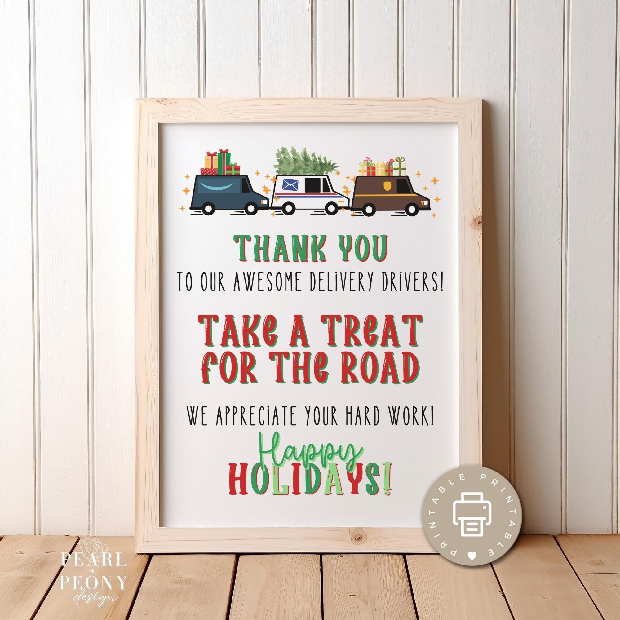 PRINTABLE Delivery Driver Snack Sign, Please Take a Treat Thank You