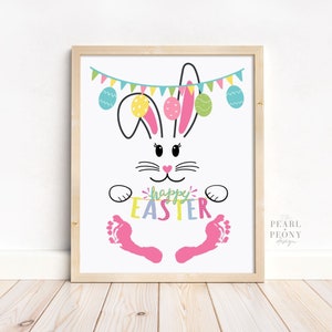 PRINTABLE Easter Handprint Art Craft for Kids, Footprint Keepsake Art, Toddler Preschool Kindergarten Activity, Homeschool, Gift from Kids
