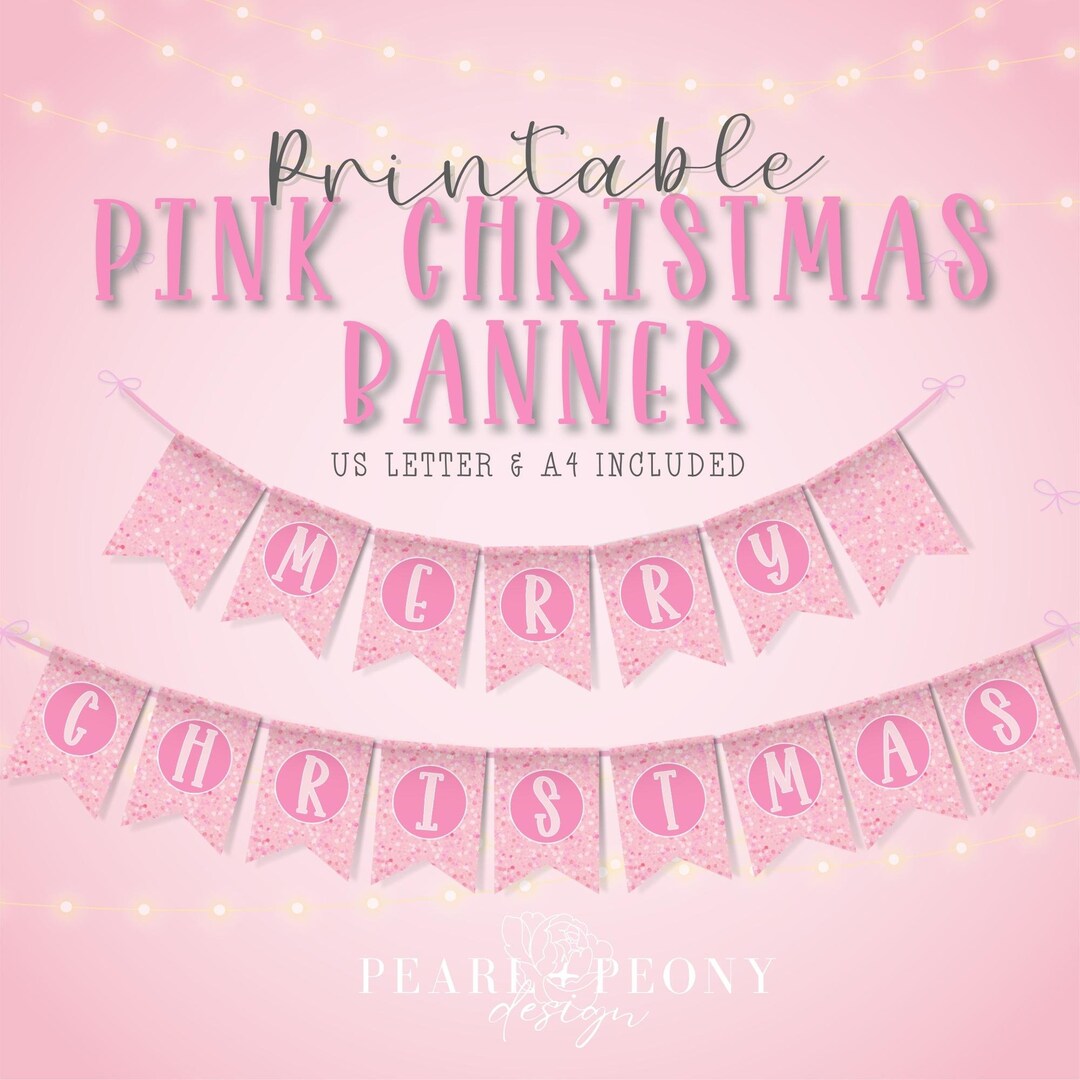 Merry Christmas Banner Garland PRINTABLE, Banner for Fireplace Mantle ...