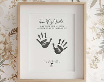 PRINTABLE Uncle Fathers Day Handprint Footprint Keepsake Art Craft, Card or Gift For Uncle, Diy Wall Art Poem from Kid,PDF US Letter A4 2026