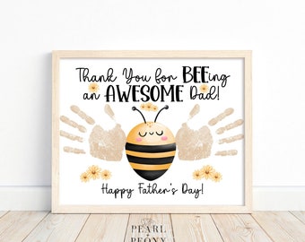 PRINTABLE Fathers Day Handprint Art Craft for Kids, Infant Keepsake Art, Toddler Preschool Kindergarten Age, Dad Gift from Kids, PDF 8x10 A4
