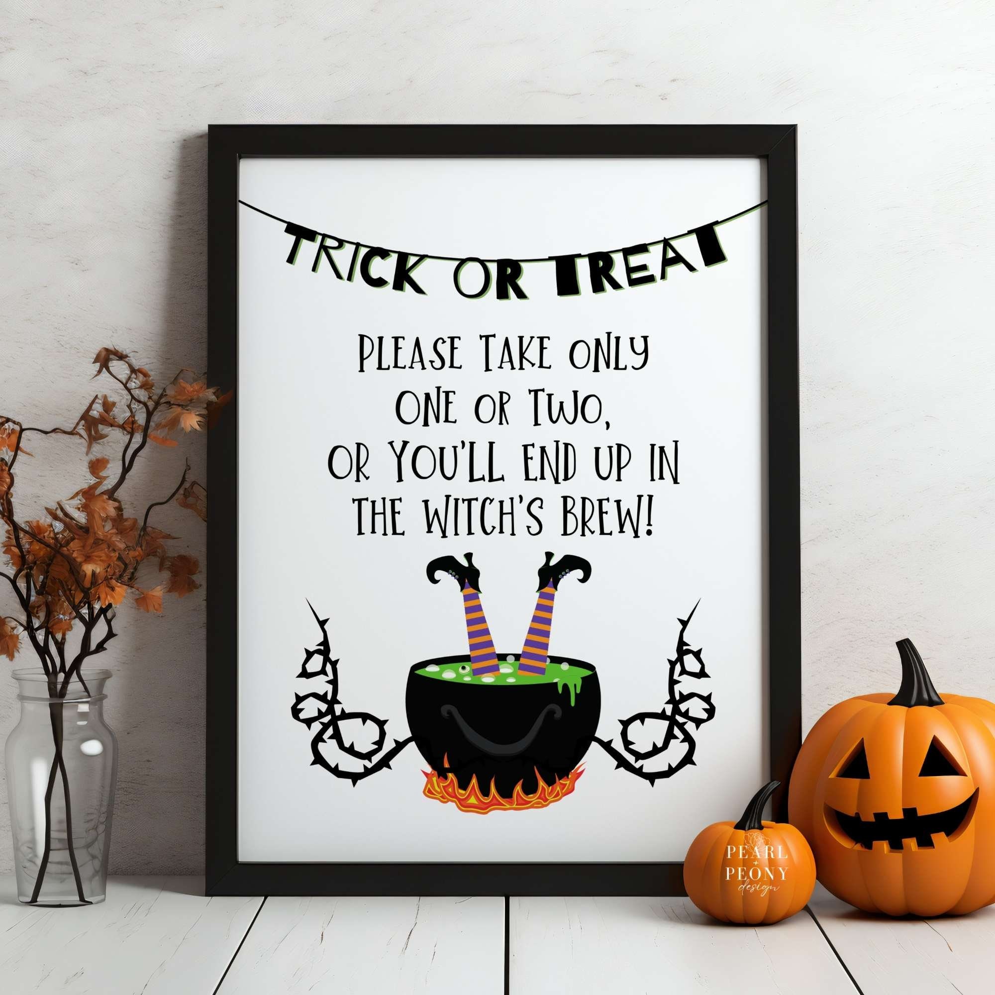 PRINTABLE Halloween Candy Bowl Sign, Please Take One Sign, Trick or