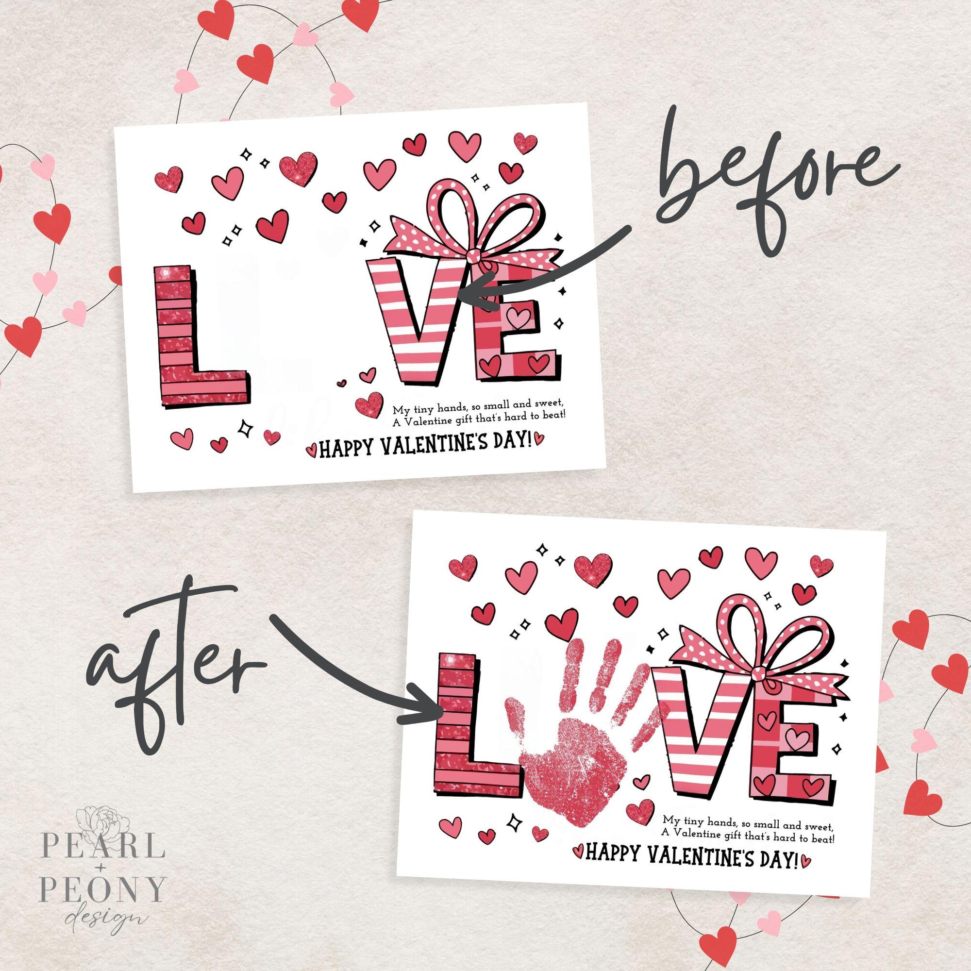 PRINTABLE Valentines Day Handprint Art Craft Project, Keepsake Art ...