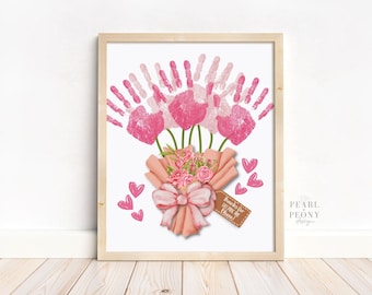 PRINTABLE Teacher Appreciation Handprint Art Craft, Keepsake Art, Custom Gift for Teacher, Personalized Gift from Kids, US Letter & A4 PDF